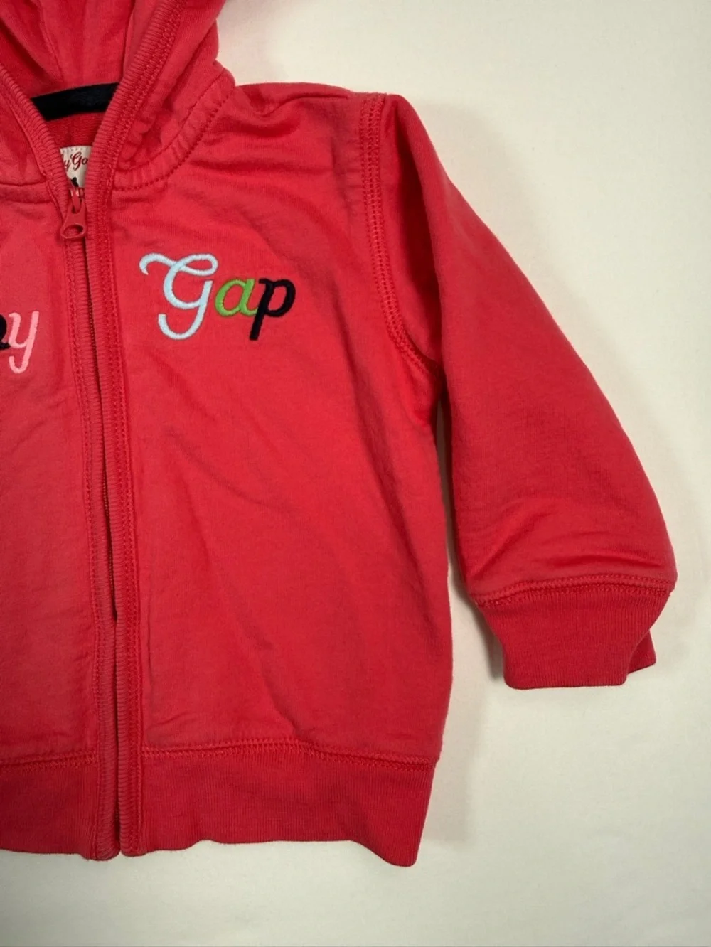 BABY GAP Y2K Zip Up Hoodie Pink Infant 6-12 Months Logo Graphic Cute Cozy‎